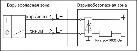 Датчик бесконтактный индуктивный взрывобезопасный стандарта "NAMUR" SNI 01-4-S-2-BT